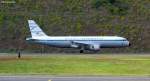 D-AICA | Airbus A 320-212 ( Condor-FLUGDIENST  im sog. Retro-Look) auf der Landebahn vom Flughafen Funchal (FNC) auf Madeira (06.03.2014)