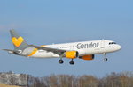 Der Condor Airbus A320 D-AICE im Anflug auf Hamburg Fuhlsbüttel am 02.04.16