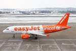 easyJet, G-EJAR, Airbus A319-111, msn: 2412, 19.Januar 2017, ZRH Zürich, Switzerland. Change for Good/UNICEF Bemalung.