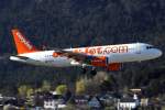 Easy A-320 G-EZTX im Anflug auf 08 in INN / LOWI / Innsbruck am 29.03.2014