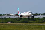 Eurowings Airbus A320 D-ABDP (Kroatia-Voller Leben Sticker) vor der Landung am Airport Hamburg Helmut Schmidt am 21.05.18