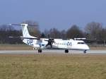 G-JEDV, eine DHC-8-400 der Flybe, ready for takeoff in Hannover.(4.3.2009)