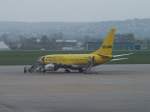 HLX Boeing 737 ist am 22.04.2005 in Manchester angekommen, nach 25 Minuten geht's wieder zurück nach Stuttgart