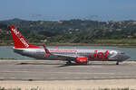 Jet2, G-JZHP, Boeing B737-8MG, msn: 63147/6198,  Jet2 Alicante , 22.Mai 2025, CFU Corfu, Greece.