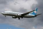 KLM Retro B737-800 PH-BXA im Anflug auf 27L in LHR / EGLL / London Heathrow am 24.08.2011