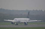 Der Lufthansa Airbus A320-200 D-AIPC Braunschweig nach der Landung auf dem Airport Hamburg Helmut Schmidt am 19.10.17