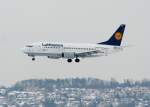 Lufthansa B 737-330 D-ABXN kurz vor der Landung in Stuttgart am 10.03.2010