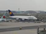 Ein A380 der Lufthansa am 16.04.11 in Frankfurt am Main 