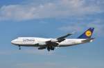 BOEING 747-400,Bden W�rttemberg, D-ABVC der Lufthansa im Landeanflug auf L-25 in FRA/MAIN.August 2012. Mehr Bilder auf meiner Homepage unter www.bus-bahn-truck.at