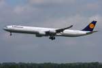Lufthansa, D-AIHV, Airbus A 340-642X im Anflug 26R in MUC aus Boston-Gral. E.L.Logan Int'l. (BOS) Massachusetts-USA. 21.06.2012