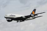 Lufthansa A 380-841 D-AIMF  Zrich  bei der Landung in Frankfurt am Main am 16.08.2012