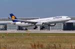 Lufthansa, D-AIKK  Frth , A330-343X in MUC bei der Landung aus Dubai (DXB) 17.07.2013