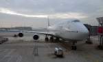 Boeing 747-8 (D-ABYK) der Lufthansa am Gate in Frankfurt/ Main. 01.02.2014