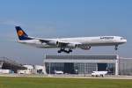 D-AIHE  Leverkusen  / Lufthansa / A340-642 vor der Landung in MUC aus Sao Paulo (GRU) 19.07.2014