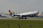 D-AIHB Lufthansa Airbus A340-642  Bremerhaven   abgehoben in München am 10.09.2015