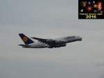 Lufthansa Airbus A380 D-AIML startet in Frankfurt am Main Flughafen am 23.05.15 von einen Planespotterpunkt aus fotografiert.