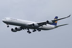 D-AIHL Lufthansa Airbus A340-642  Saarbrücken   am 19.05.2016 in München beim Landeanflug