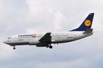 D-ABEK Lufthansa Boeing 737-330  am 06.08.2016 in Frankfurt beim Landeanflug