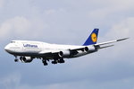 D-ABYS Lufthansa Boeing 747-830  Dresden  in Frankfurt beim Landeanflug am 06.08.2016