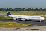 Lufthansa Airbus A340-642 D-AIHZ am 28.08.2016 in Düsseldorf.