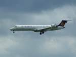 Ein Lufthansa Canadair Jet 700 in Stuttgart Flughafen am 03.06.2008