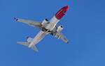 Boeing 737-8JP von Norwegian (SE-RRS) von Kopenhagen kommend im Landeanflug auf den Flughafen Innsbruck, 13.01.2024.