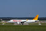 A320 neo von Pegasus Airlines startet am 24.08.2024 in Stuttgart nach Istanbul. 