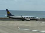 Ryaniarmaschine rollt auf dem Vorfeld des Airport Arrecife/Lanzarote im Januar 2010