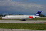 SAS Scandinavian Airlines, LN-RMP, McDonnell Douglas MD-87, msn: 53337/1962,  Reidun Viking , 02.September 2007, GVA Genève, Switzerland.