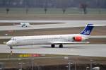 Scandinavian SAS McDonnell Douglas MD 81 LN-RMR aufgenommen in Mnchen am 08.04.13