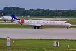 OY-KFK  Hardeknud Viking  / SAS Scandinavian / CRJ 900ER rollt in MUC zum Start nach Kopenhagen (CPH) 23.05.2014