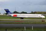 SAS MD-87 SE-DIP beim Takeoff auf 22R in CPH / EKCH / Kopenhagen am 29.08.2011