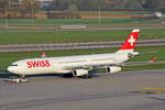SWISS International Air Lines, HB-JMA, Airbus A340-313X, msn: 538,  Frauenfeld , 14.April 2018, ZRH Zürich, Switzerland.
