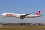SWISS International Air Lines, HB-JNJ, Boeing 777-3DEER, msn: 62755/1545, 31.März 2021, ZRH Zürich, Switzerland.