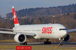 SWISS International Air Lines, HB-JND, Boeing 777-3DEER, msn: 44585/1400, 16.Januar 2022, ZRH Zürich, Switzerland.