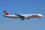 SWISS International Air Lines, HB-JNA, Boeing 777-3DEER, msn: 44582/1363, 27.Februar 2022, ZRH Zürich, Switzerland.