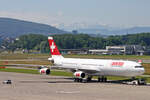 SWISS International Air Lines, HB-JME, Airbus A340-313X, msn: 559,  Lausanne , 22.Juni 2008, ZRH Zürich, Switzerland.