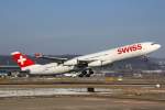 SWISS International Airlines, HB-JME, Airbus A340-313X,  Lausanne , 22.Januar 2016, ZRH Zürich, Switzerland.