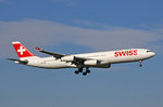 SWISS International Air Lines, HB-JMA, Airbus A340-313X,  Frauenfeld , 29.September 2016, ZRH Zürich, Switzerland.