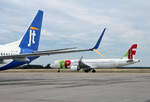 Jettime, Boeing B 737-8U3, OY-JZP, TAP, Airbus A 321-251NX, CS-TJO, BER-Spottertour, 15.07.2025