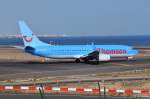 G-TAWB / Thomson Airways / B737-8K5(W) rollt in Arrecife (ACE) zum Start. 17.03.2014