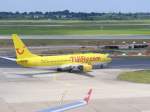 Maschine von TUIFly am Dsseldorfer Flughafen.
