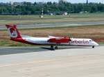 Air Berlin De Havilland Canada DHC-8-402Q D-ABQH bei der Ankunft in Berlin-Tegel am 14.06.2009