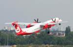 Air Berlin De Havilland Canada DHC-8-402Q D-ABQG beim Start in Berlin-Tegel am 28.06.2009