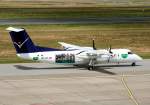 InterSky De Havilland Canada DHC-8-314Q OE-LIA bei der Ankunft auf dem Flughafen Berlin-Tegel am 26.07.2009