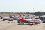 Blick von der Besucherterrasse des Flughafens Berlin-Tegel am 24.08.2009.