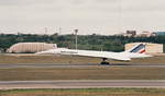 F-BVFA, Concorde. Start einer Concorde der Air France Anfang Juli 1987 in Berlin-Tegel (TXL). Grund für den Besuch war der Start der 74. Tour de France in Berlin und die 750 Jahr Feier der Stadt Berlin. Foto: Copy vom Papierbild
