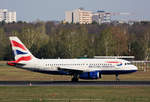 British Airways, Airbus A 319-131, G-EUOB, TXL, 19.04.2019