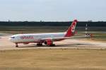 Air Berlin A 330-322 D-AERS bei der Ankunft auf dem Flughafen Berlin-Tegel am 30.08.2009