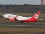 Air Berlin B 737-76J D-ABLC beim Start in Berlin-Tegel am 05.12.2009